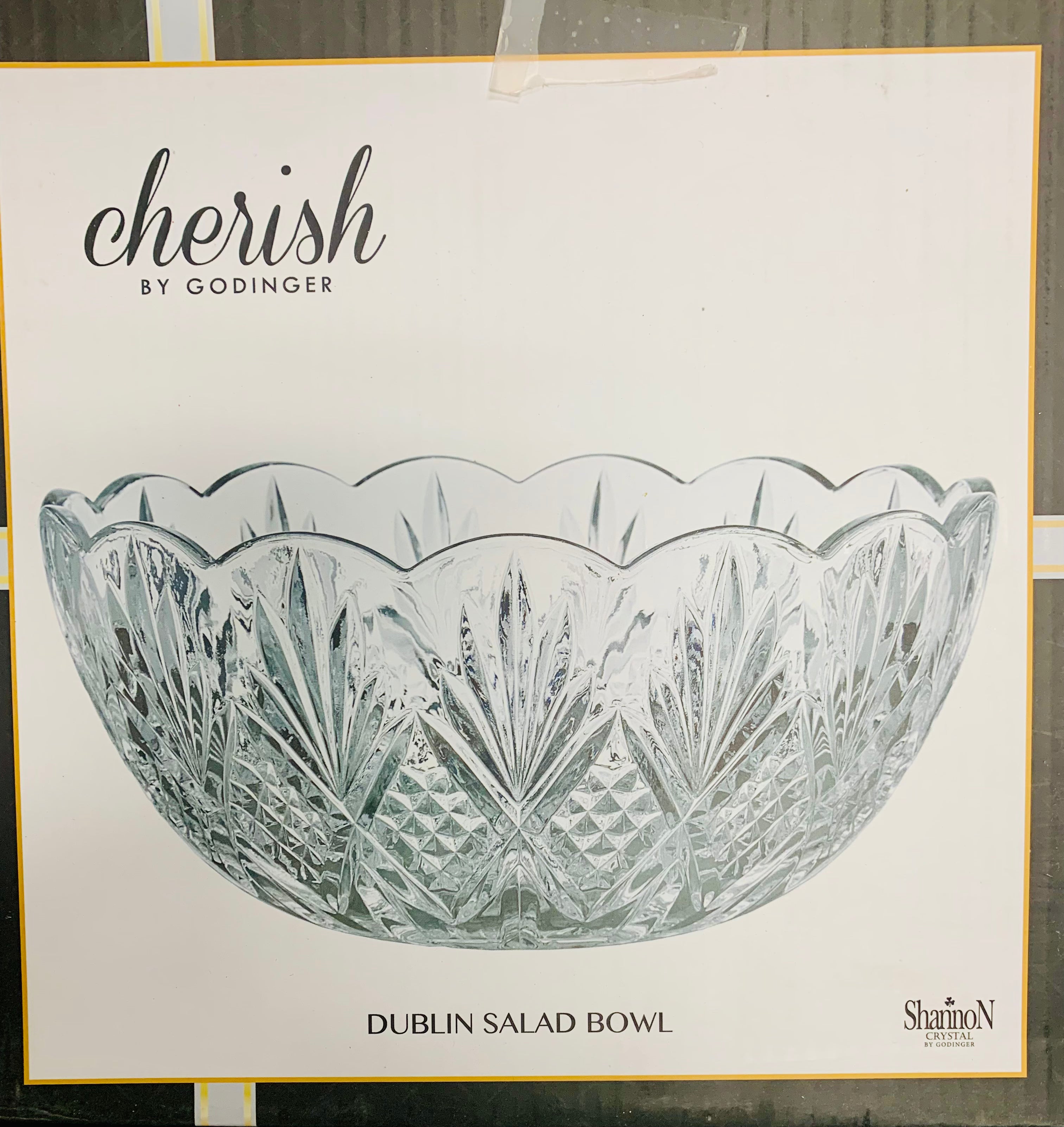 Godinger Crystal Dublin Serving Bowl 8.5"round X 3.75"high