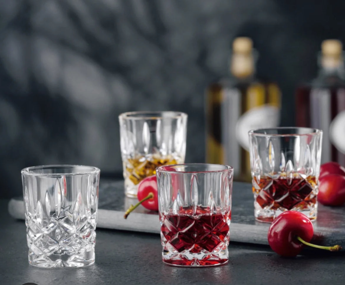 Nachtmann Noblesse Shot Glasses set of 4 crystal 2-OZ. 55-ML. 2.25”tall
