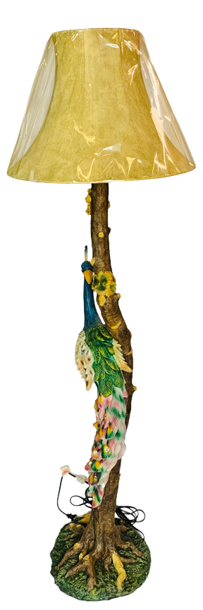 Peacock Floor Lamp 66"tall X 20"wide X 20"deep Ceramic Statue and Lighting.