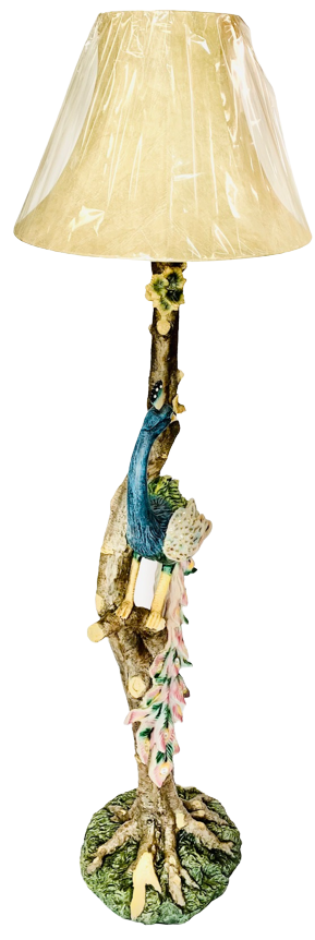 Peacock Floor Lamp 66"tall X 20"wide X 20"deep Ceramic Statue and Lighting.