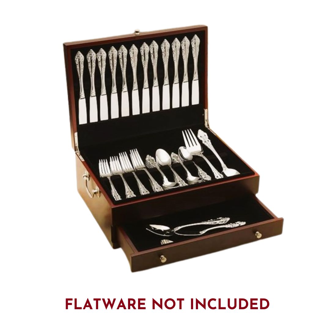 Wallace Flatware Chest with Drawer Walnut Finish