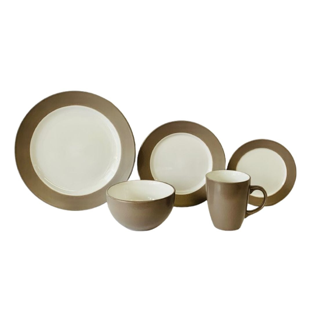 Dinnerware 5-piece set Service for 1 - Concord Taupe collection by Mikasa