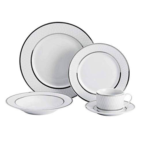 Mikasa Leo Platinum Dinnerware 40 Piece Set Fine Porcelain - Royal Gift
