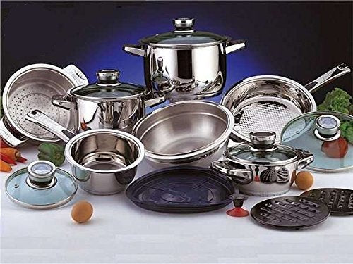 Cookware 16 Piece Set 18/10 Stainless Steel - Royal Gift