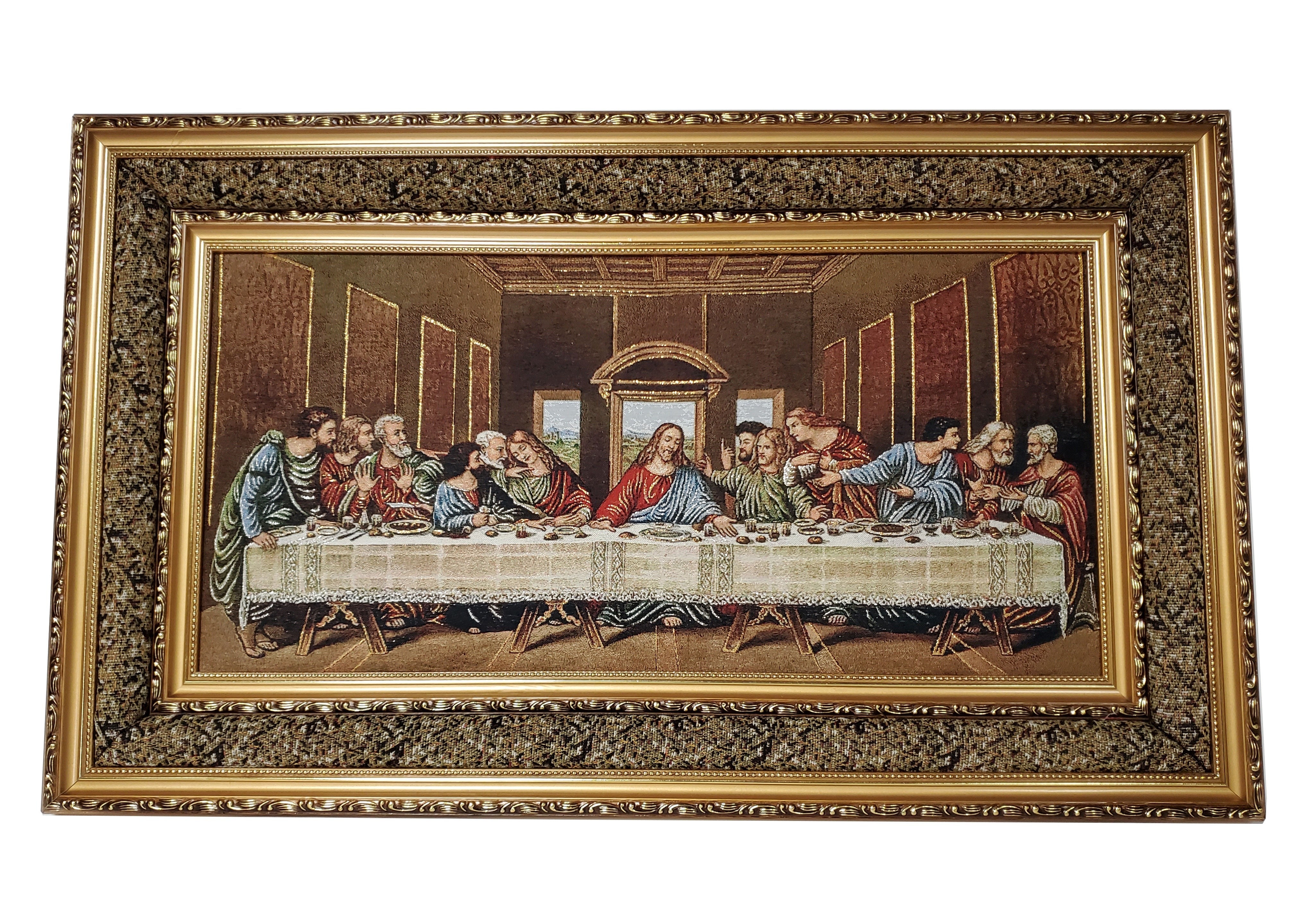 Last Supper Canvas and Wood Frame 48" Wide x 29" Hi - Royal Gift