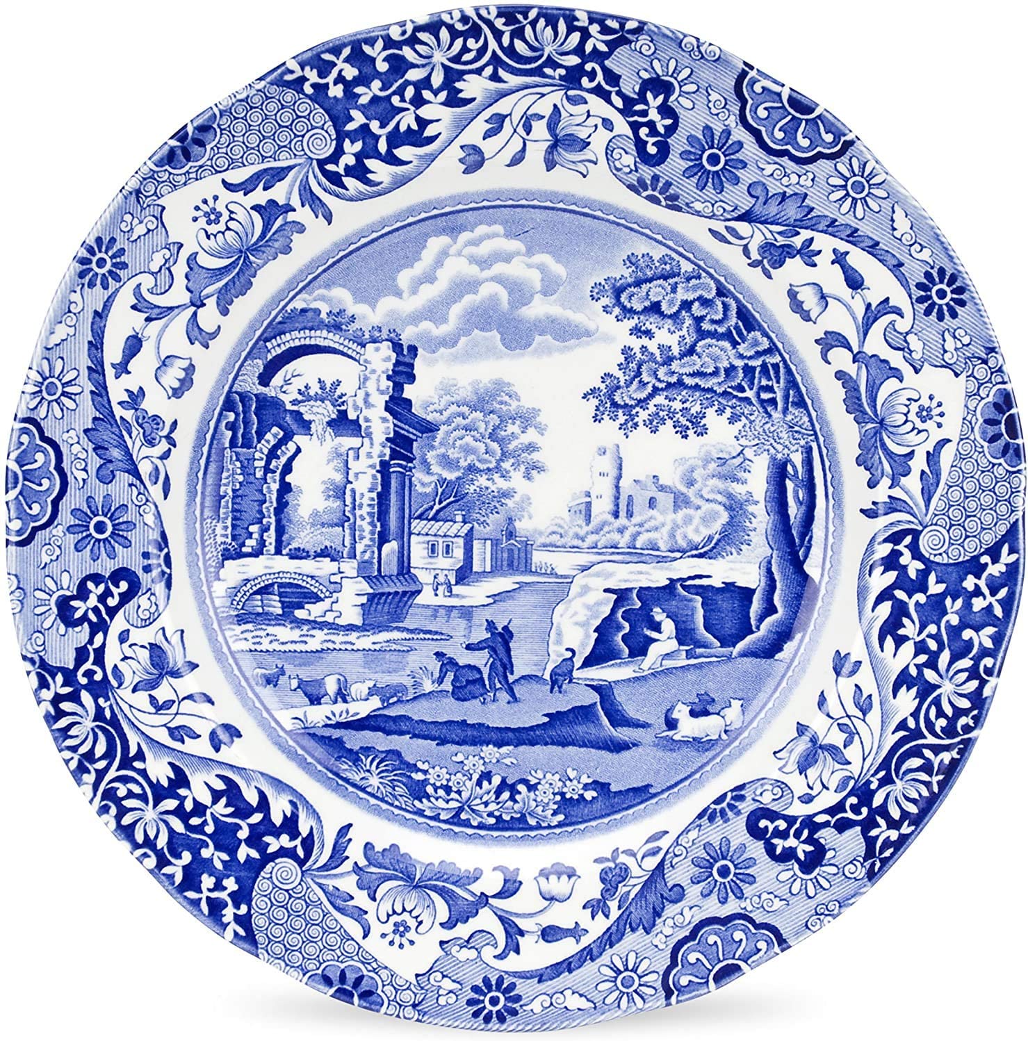 SPODE Blue Italian Platter 12" Round Made in ENGLAND - Royal Gift