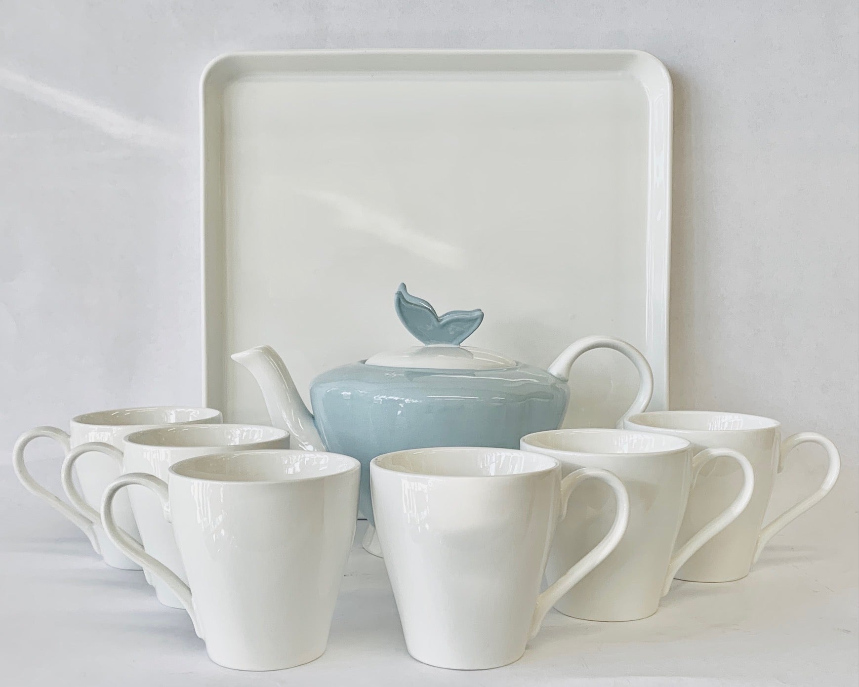 Tea set 9 piece bone china Blue and White - Royal Gift