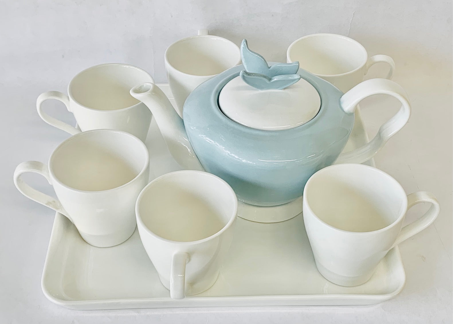 Tea set 9 piece bone china Blue and White - Royal Gift