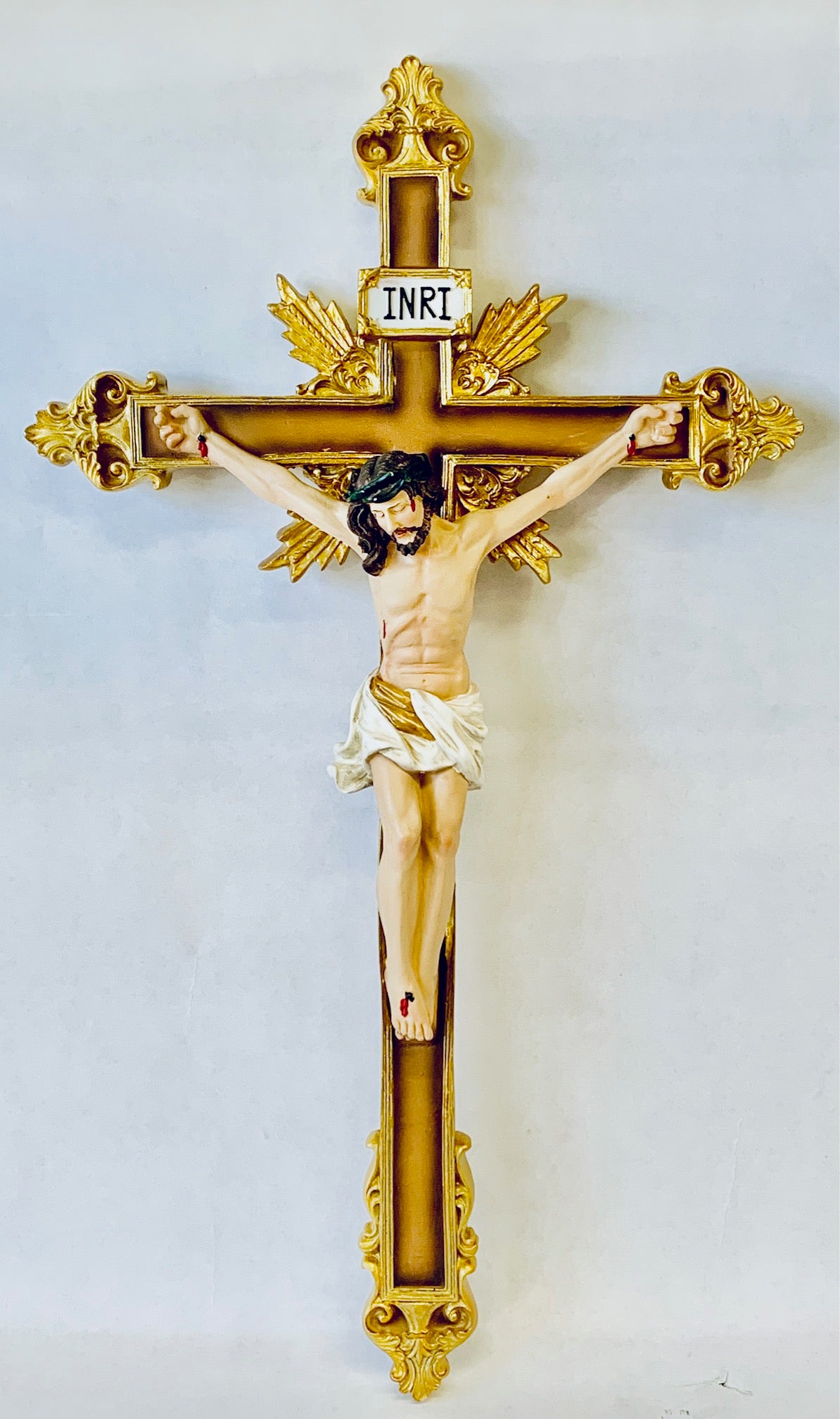 Jesus Crucifixion Cross 19"long X 11"wide X 2.3"deep - Royal Gift