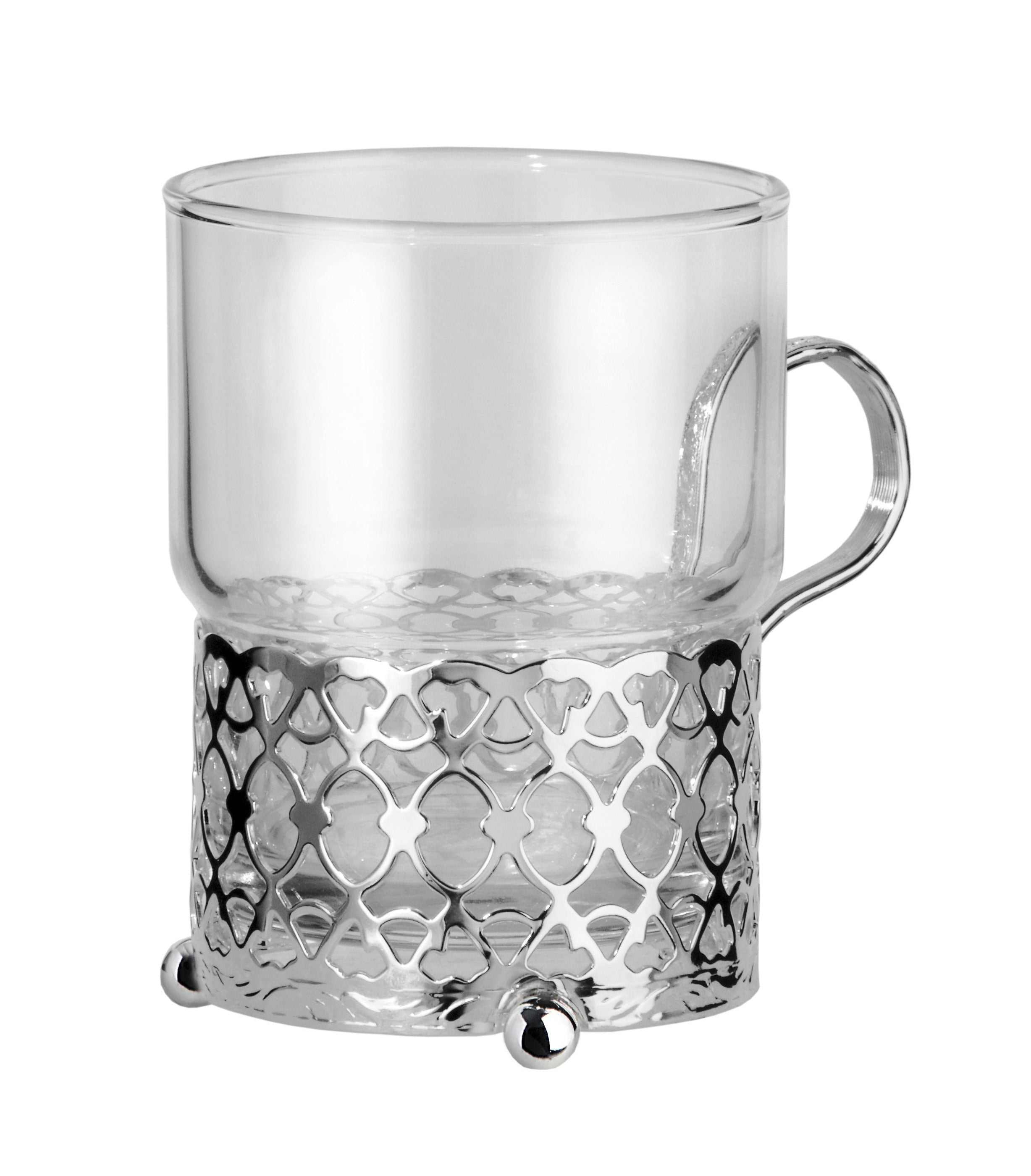 Queen Anne Tea Glass Antique Silver plated Holder - Royal Gift