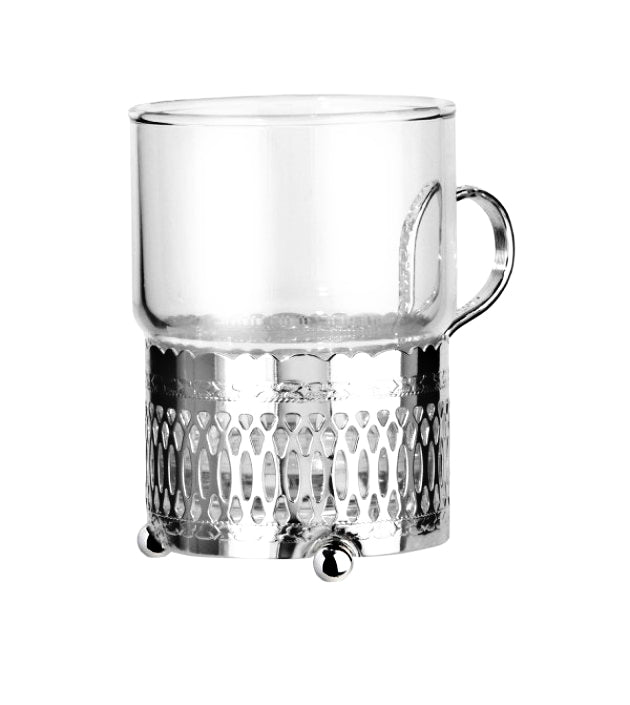 Queen Anne Tea Glass Antique Silver plated Holder - Royal Gift