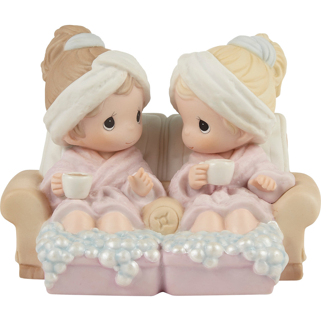 Precious Moments - A sweet friendship refreshes the soul - Two Girls Sharing Spa Figurine - Royal Gift