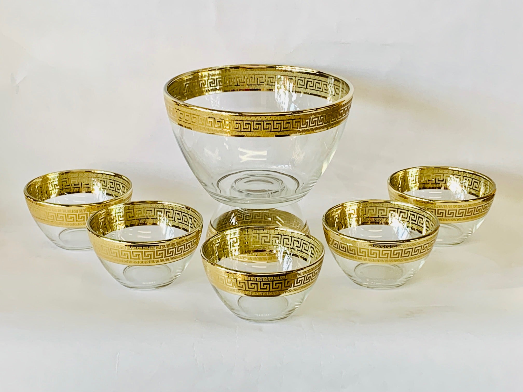 Salad Bowl 7 Piece set Glassware by Versalion Gold - Royal Gift