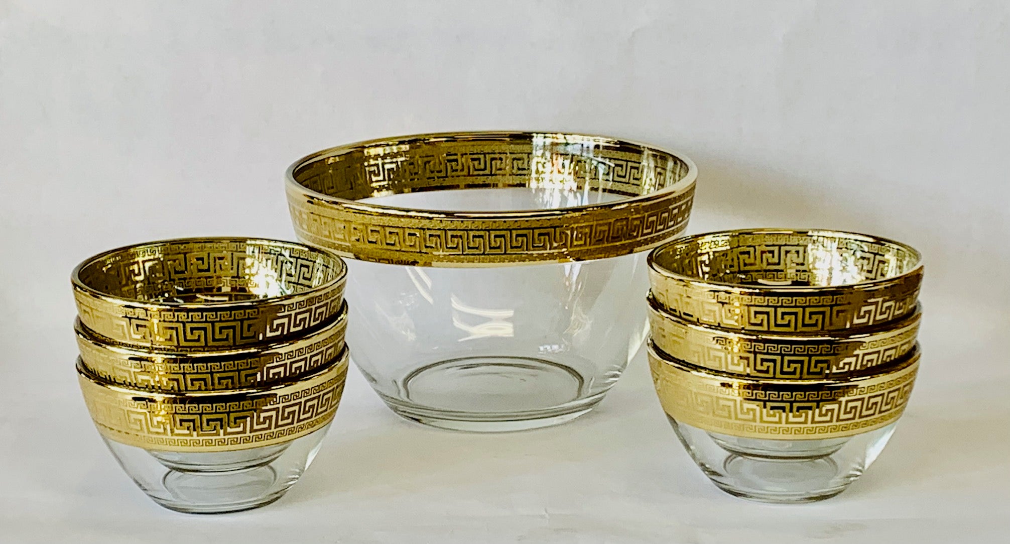Salad Bowl 7 Piece set Glassware by Versalion Gold - Royal Gift