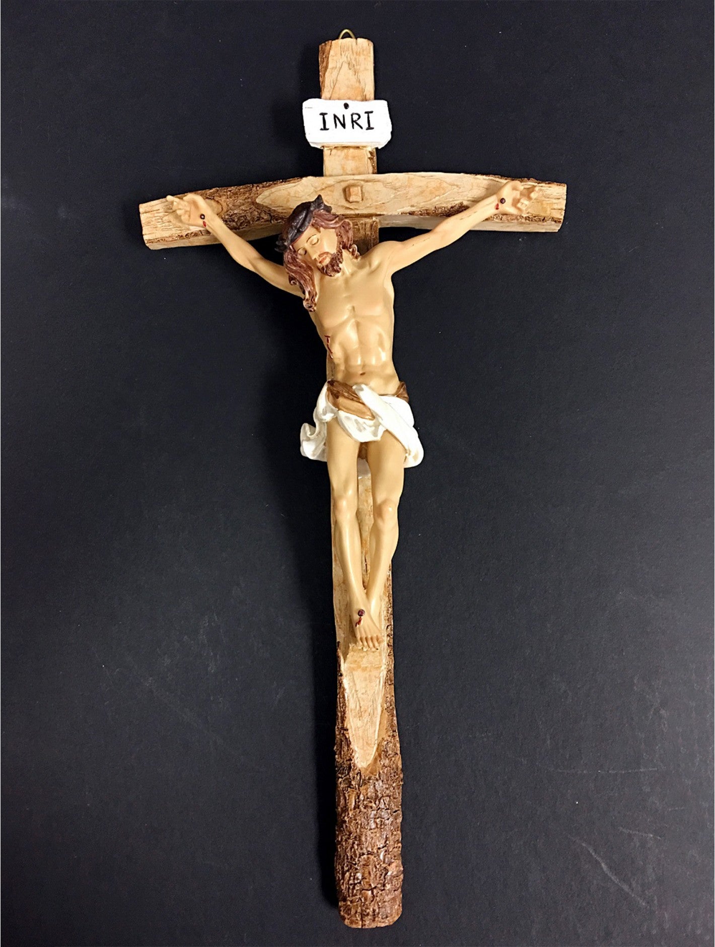 Crucifix Jesus on Cross 15"tall X 7.4"wide X 2"deep Ceramic