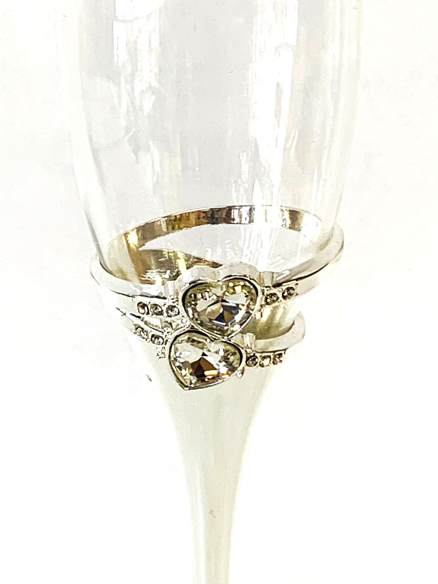 Toasting Flute Set of 2 Heart Ring. - Royal Gift
