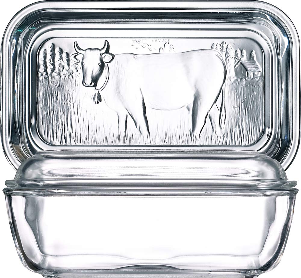 Luminarc Cow Butter Dish, 6-1/2-Inch by 2-3/4-Inch - Royal Gift