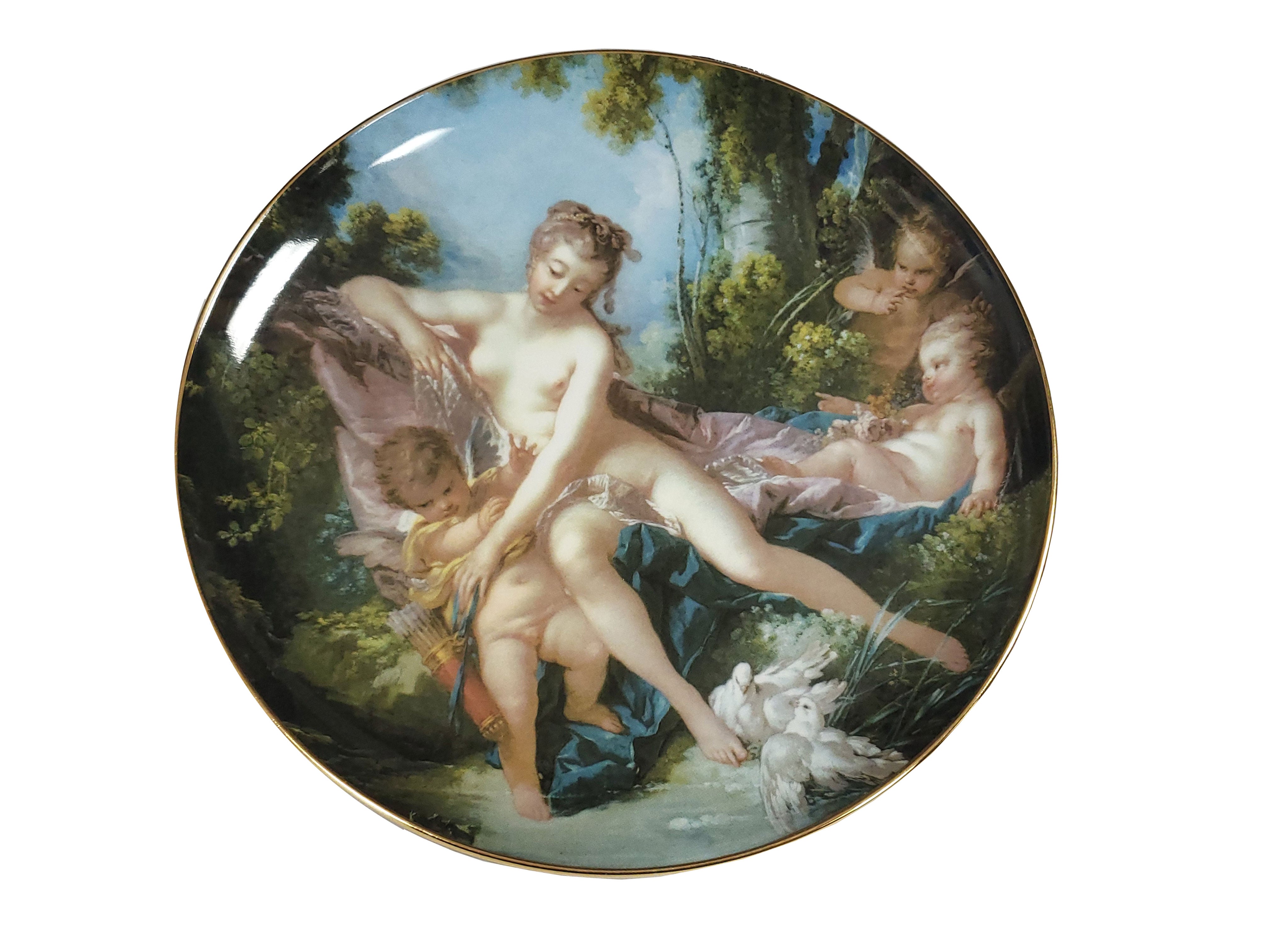 Collector Plate 8" Victorian Decorative Venus Consoling Love Created by Francois Boucher Bone China - Royal Gift