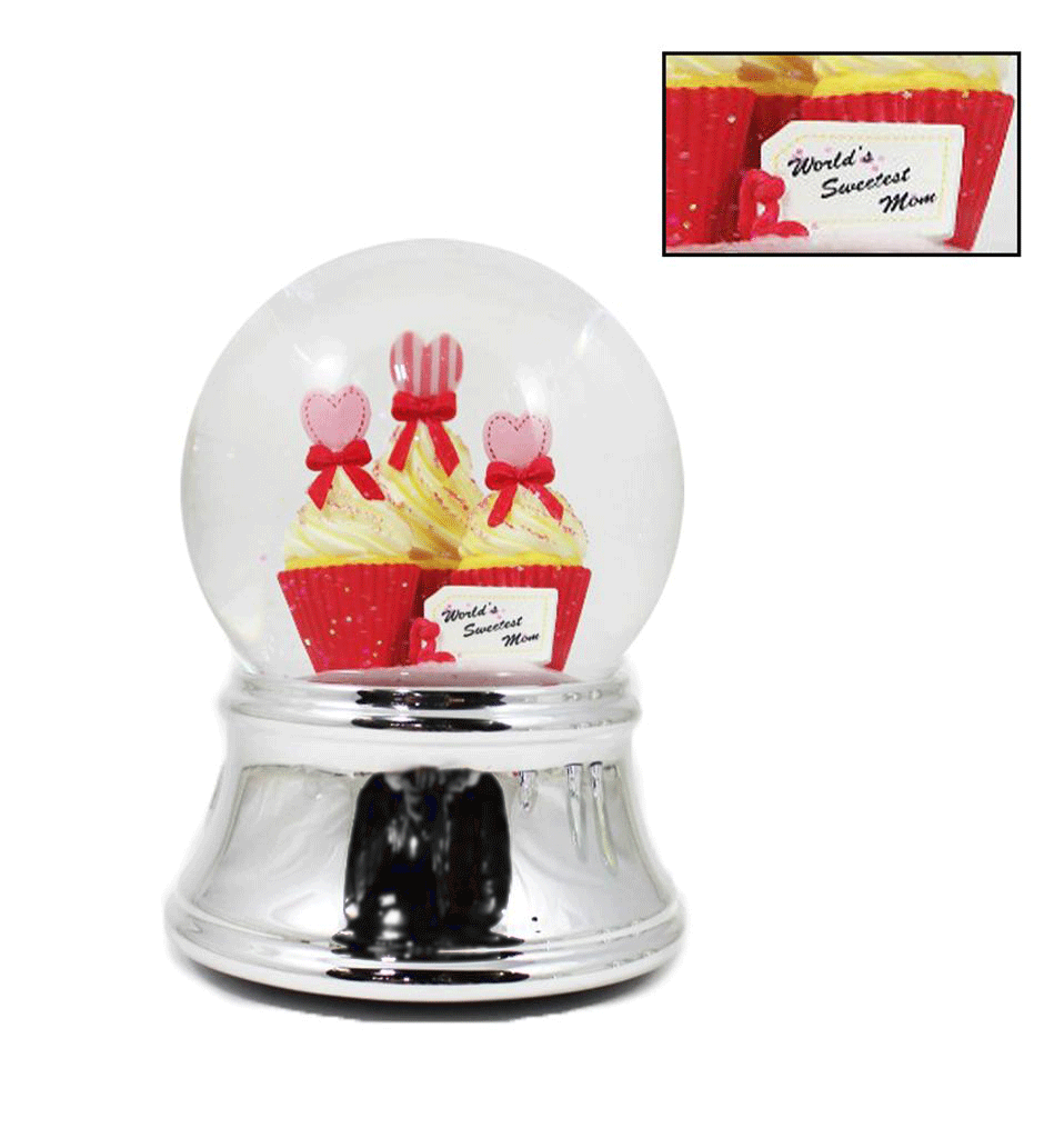 Musical World's Sweetest Mom Cupcake Water Globe - Royal Gift