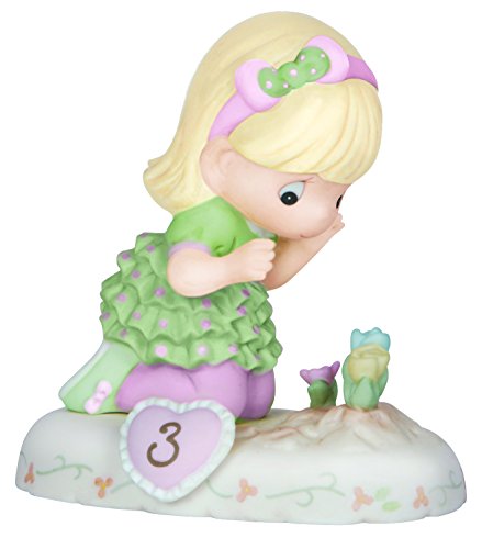 Precious Moments Age 3, Growing In Grace, Blonde Girl Figurine - Royal Gift