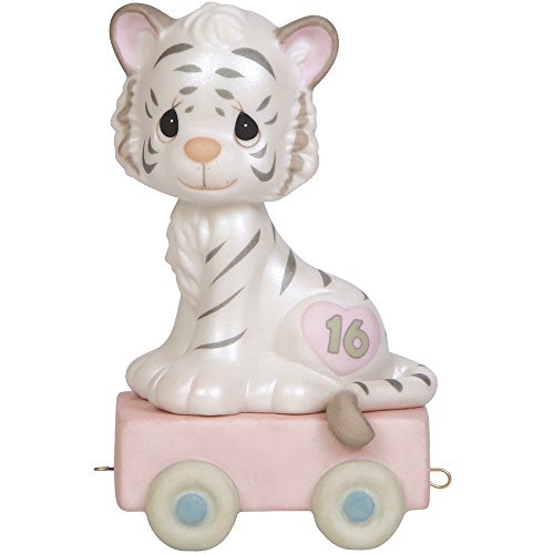 Precious Moments Birthday Train Age 16 and Feline Fine, Porcelain Figurine - Royal Gift