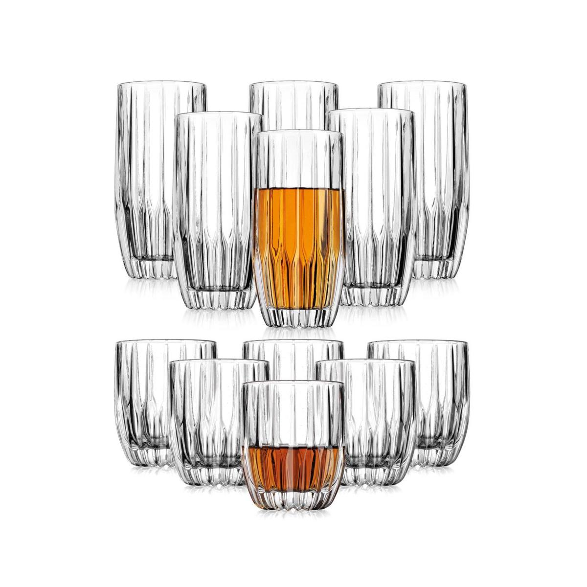 Tumblers 12 piece set from Godinger Pleat collection - Royal Gift