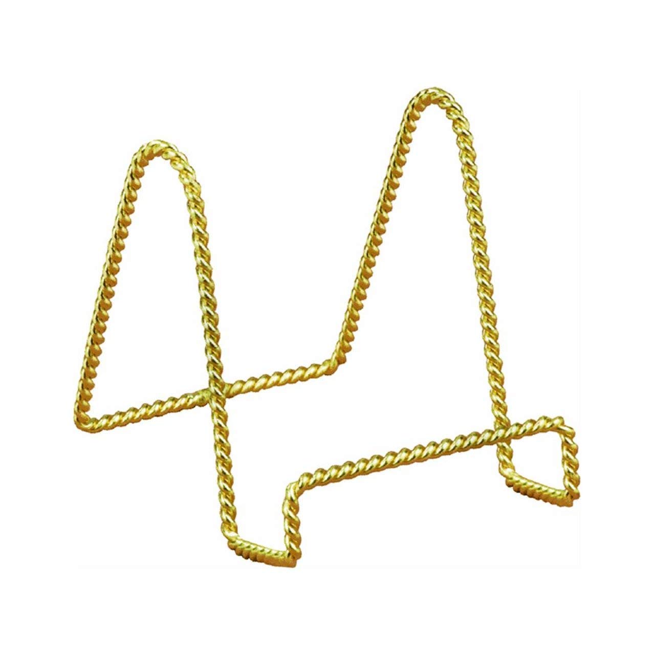 6" Twisted Gold Brass Wire Plate Stand - Royal Gift