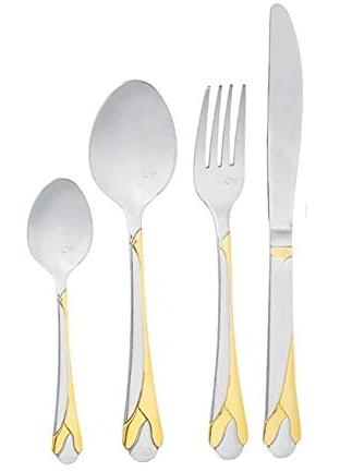 Cutlery from Carl Weill Flatware Capri Gold 24-Piece Set Service for 6 people - Royal Gift