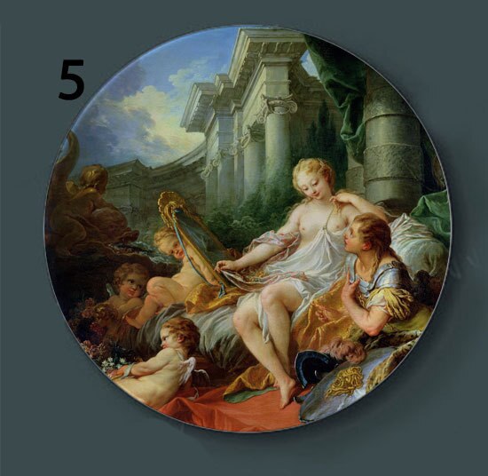 Collector Plate 8" Victorian Decorative Plate 8" (Rinaldo and Armida 1738 by Francois Boucher) - Royal Gift