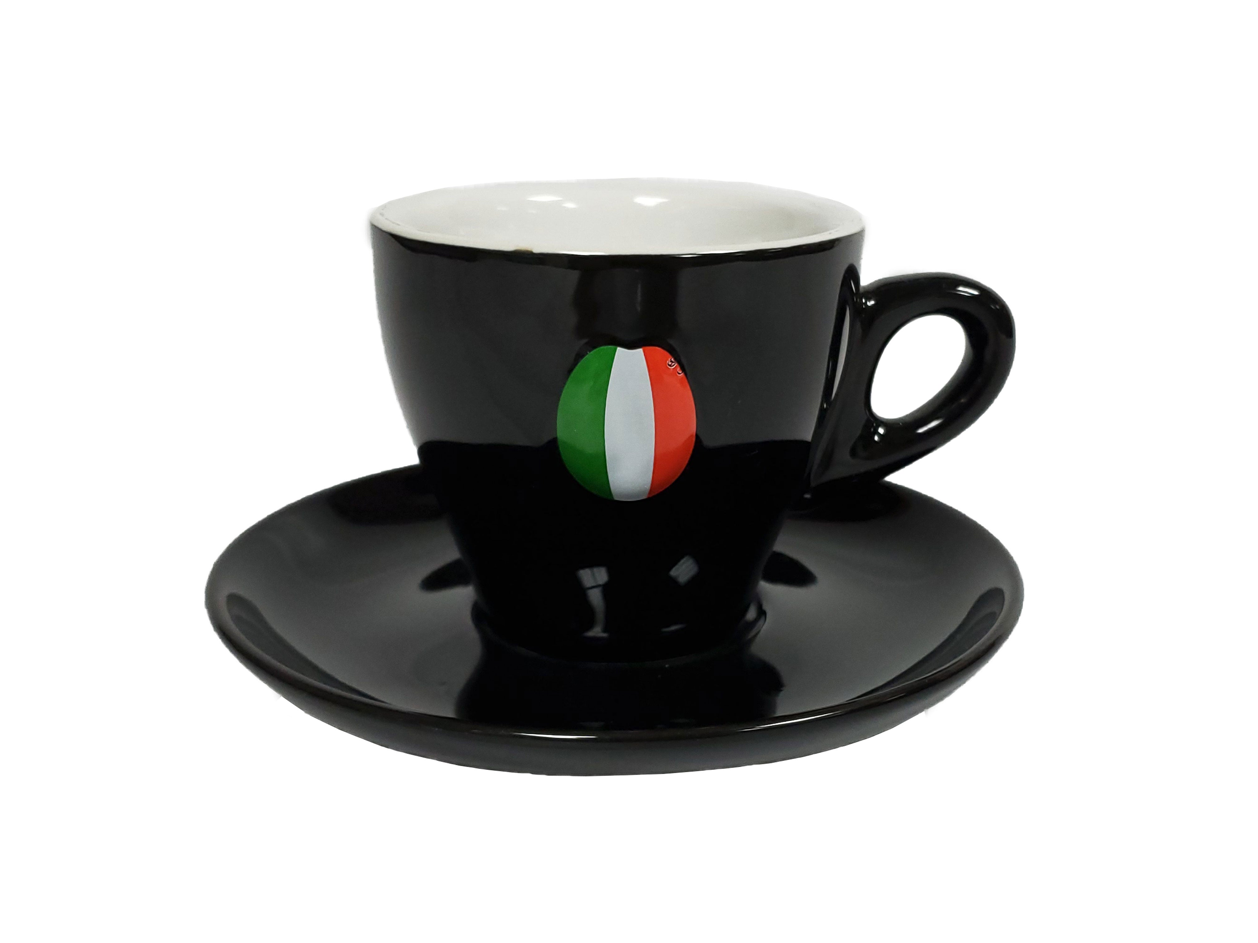 Cappuccino 6-Cup & 6-Saucer Set Italia Porcelain Sara Italian Bean - Royal Gift