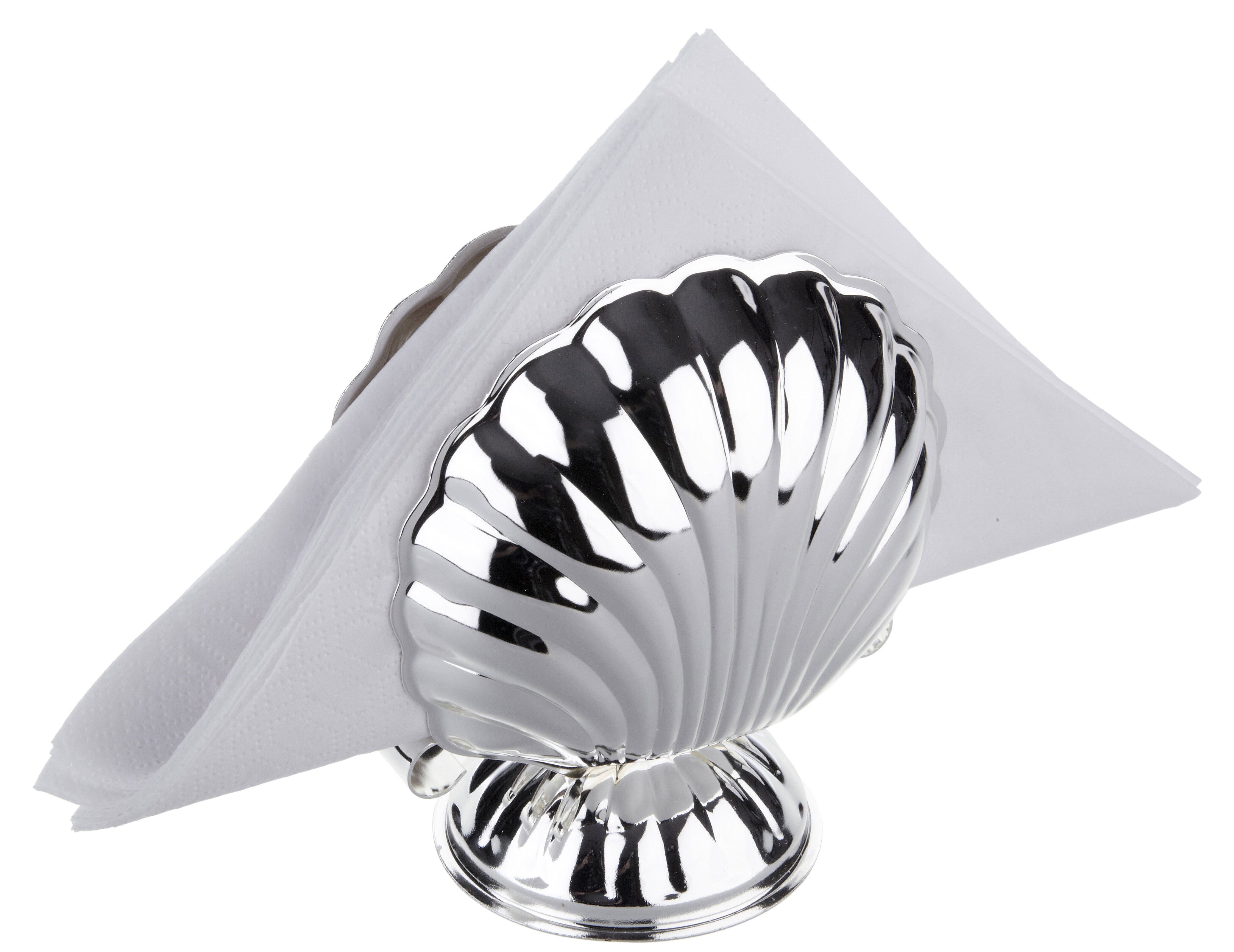 Queen Anne Serviette Napkin Holder Silver Plated Sea Shell Tarnish Resistant - Royal Gift