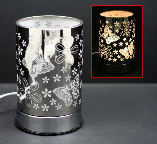 Touch Sensor Lamp – Silver Butterfly w/ Scented Oil Holder - Royal Gift