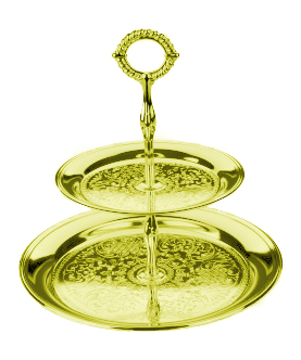Queen Anne Gold 2 Tier Cake Stand - Royal Gift