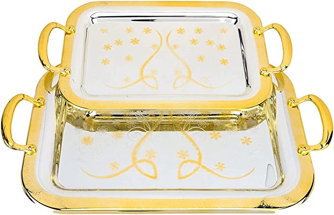 Tray 2-Piece Set Daisy Gold from Joseph Sedgh Collection - Royal Gift