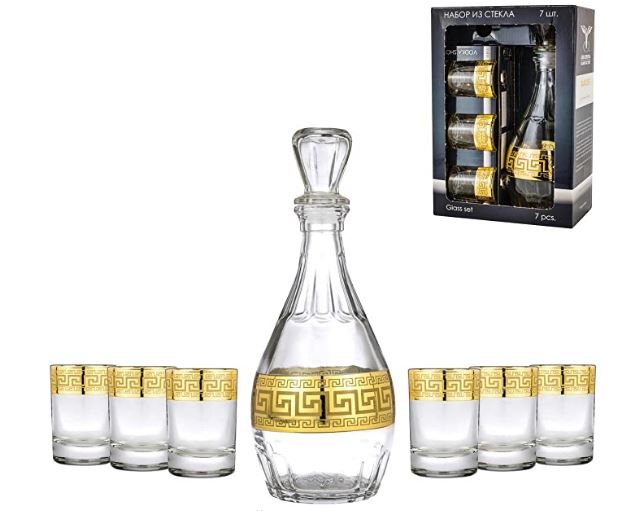 Decanter and 6 Shot Glasses (7 Piece set) - Joseph Sedgh Collection - Royal Gift
