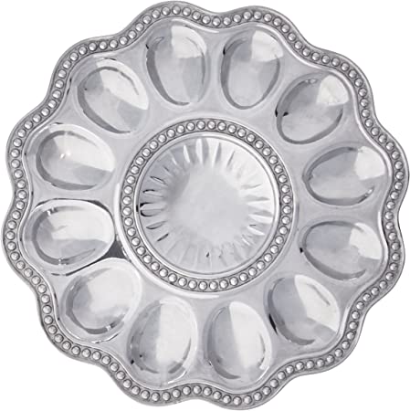 Egg Server 11" Wilton Armetale Flutes and Pearls collection - Royal Gift