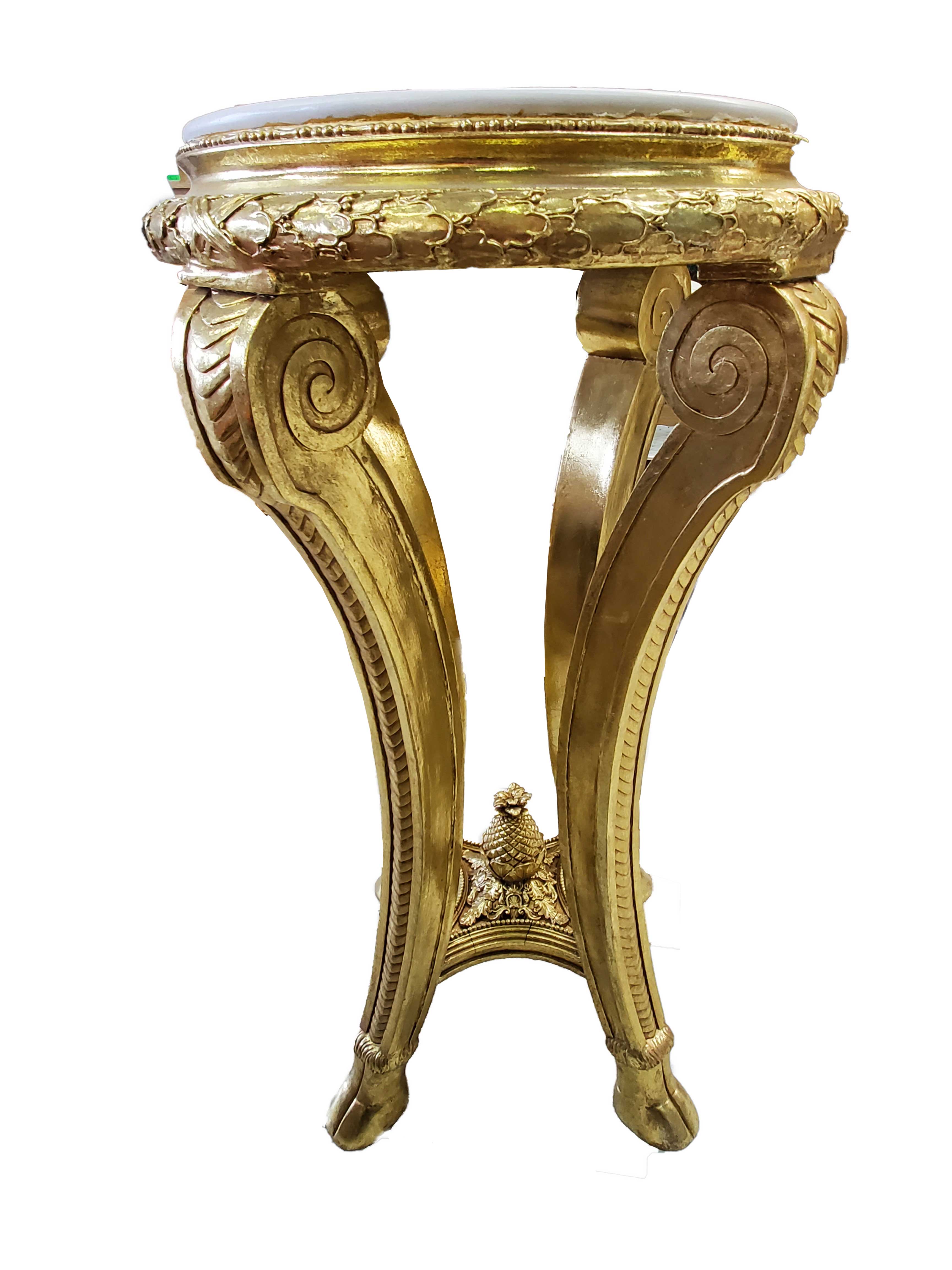 Gold Leaf Marble Table 40" - Royal Gift