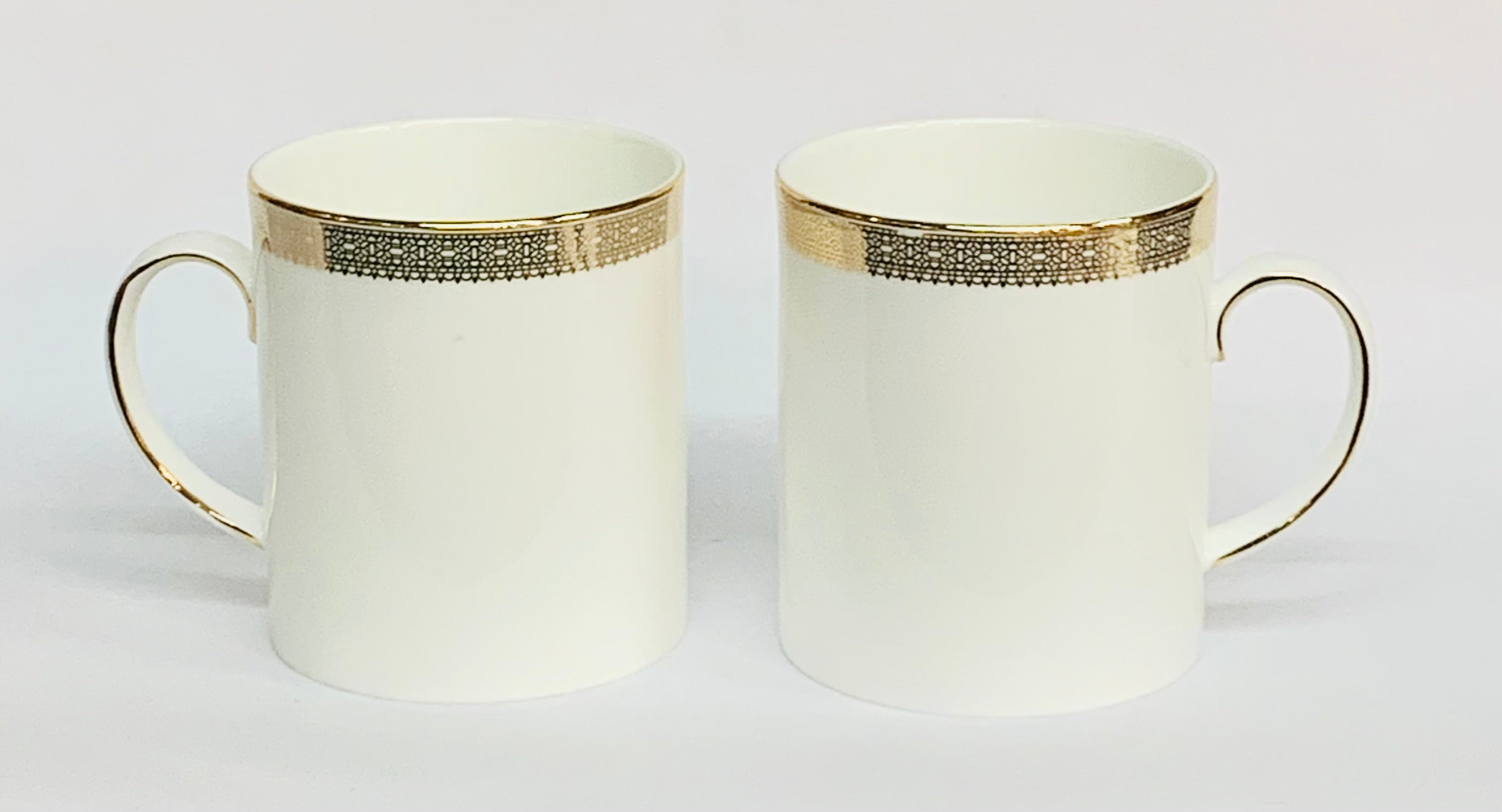 Wedgwood Lace Gold White Bone China Mug, 15-oz by Vera Wang - Royal Gift