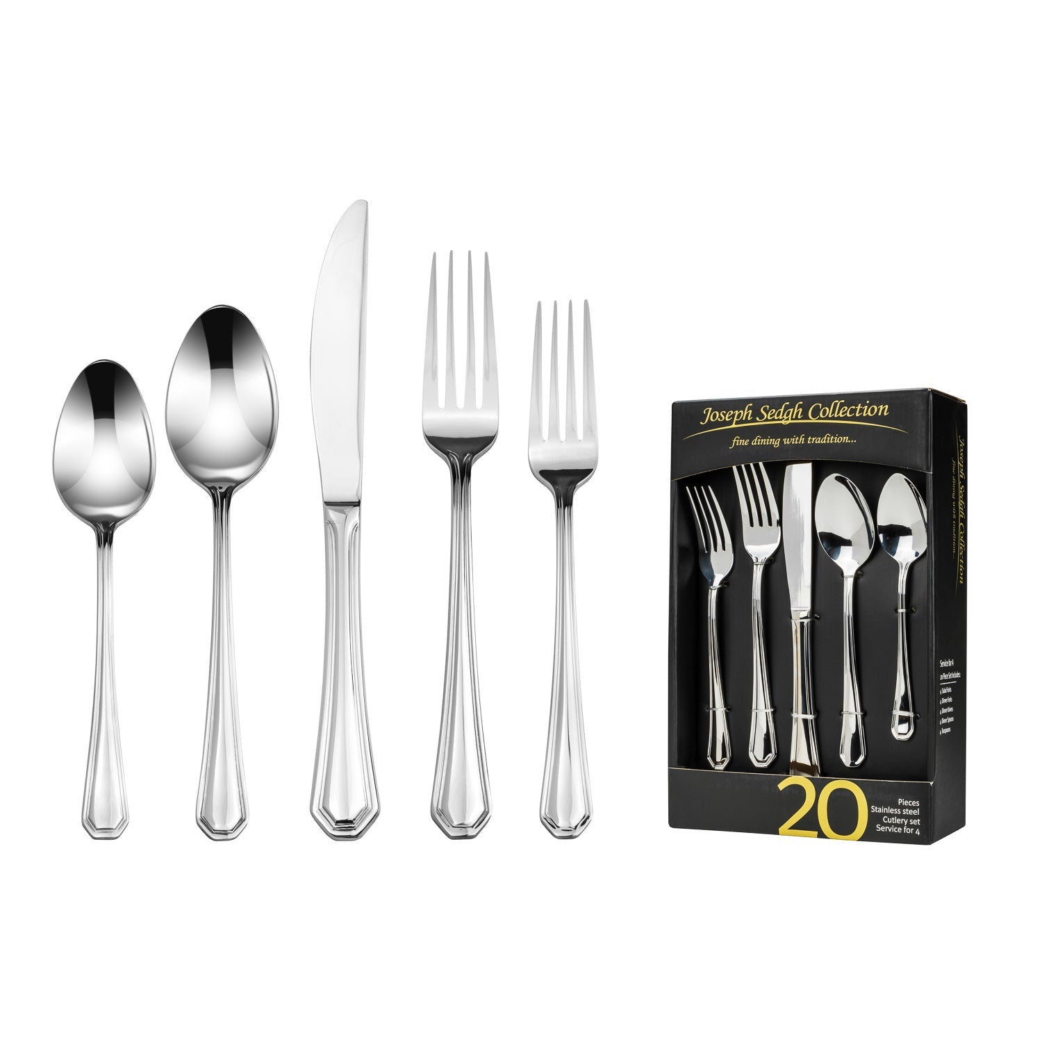 Joseph Sedgh Cambridge Stainless Steel Cutlery Set 20Pc. - Royal Gift