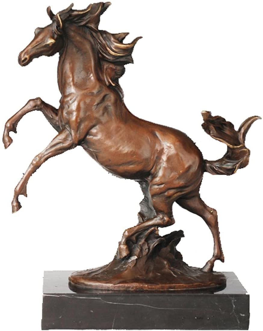 Horse Stallion Bronze metal statue on marble base 8.5"wide X 5"deep X 14"tall - Royal Gift