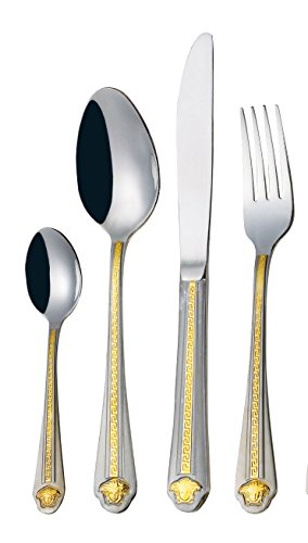 Carl Weill Versalion Gold Flatware 18/10 Stainless Steel 24 Piece Cutlery Set. - Royal Gift