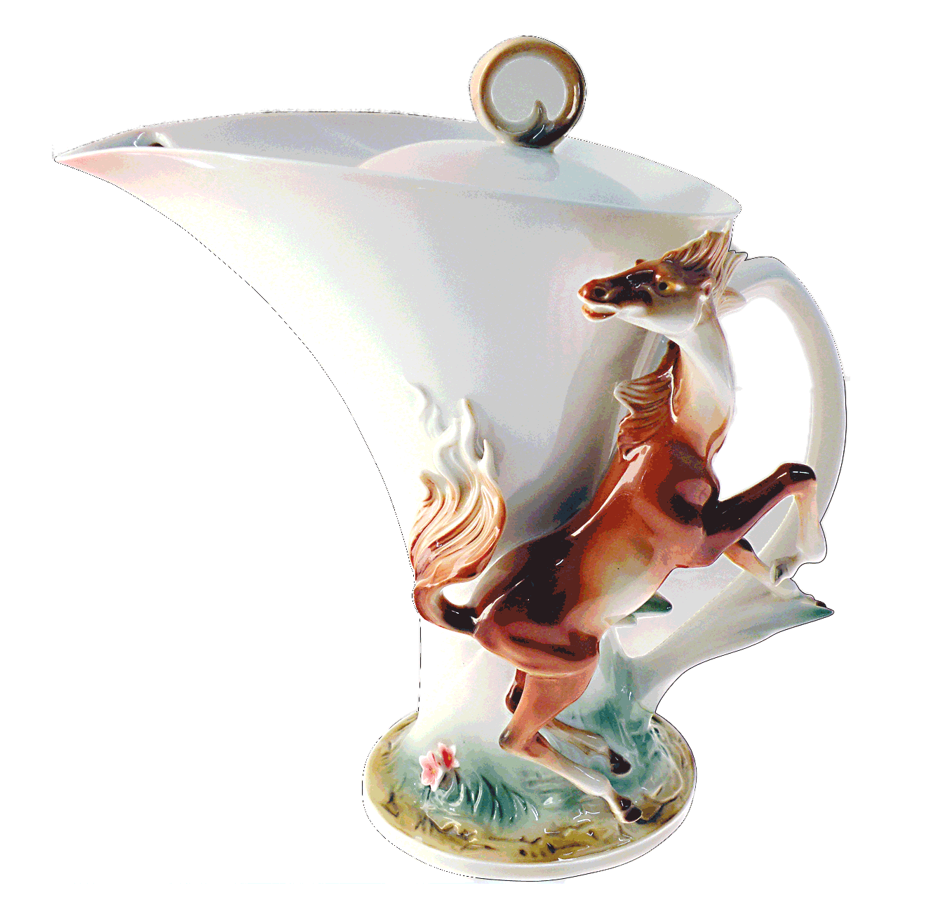 Porcelain Horse Teapot 10" - Royal Gift