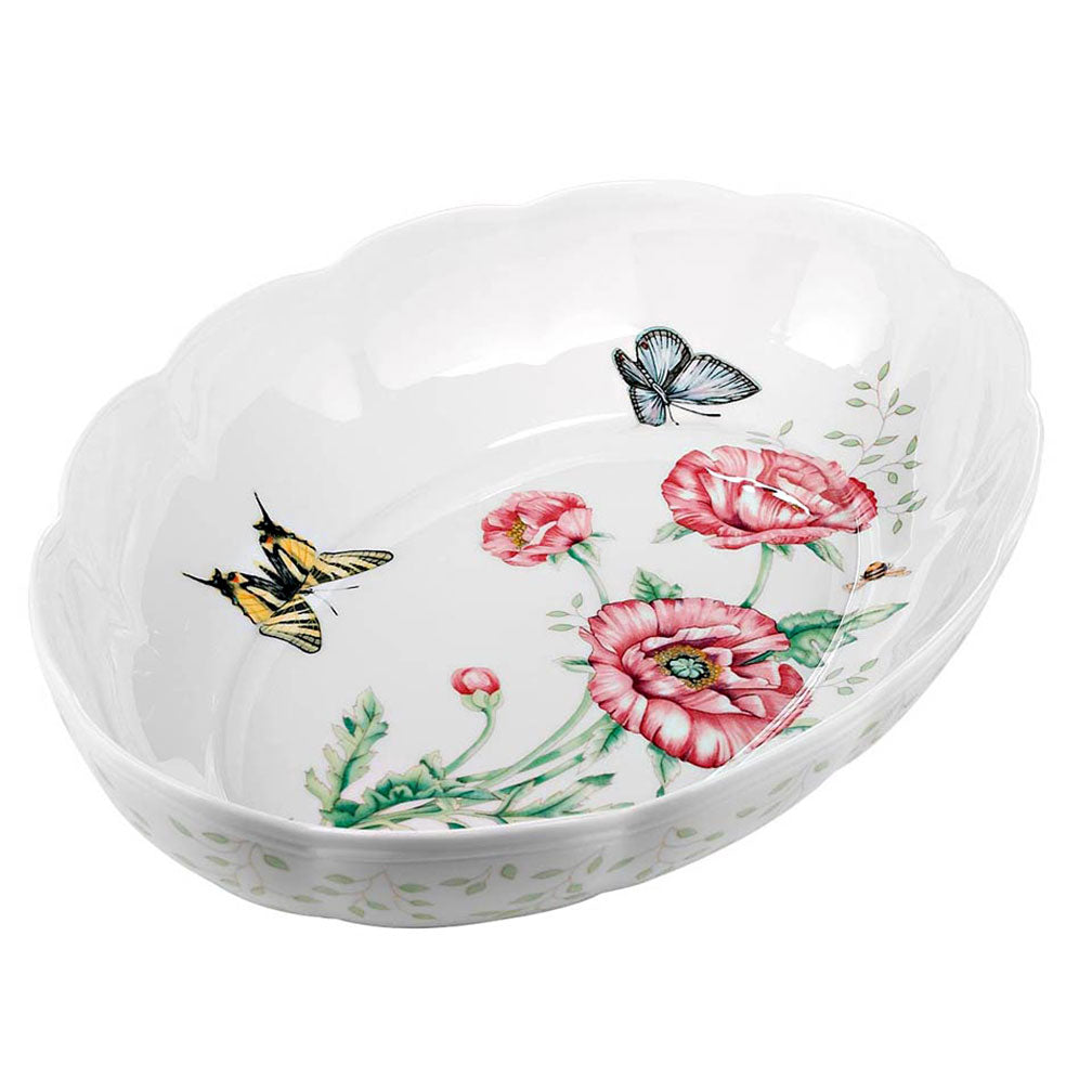 Lenox Butterfly Meadow bowl Scalloped Oval 9" X 13" - Royal Gift