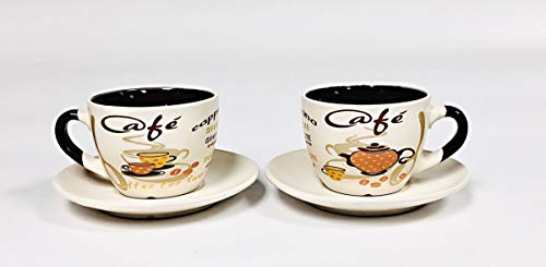 Cappuccino Cups Set of 6 Cups + 6 Saucers Cafe Style from Success. - Royal Gift