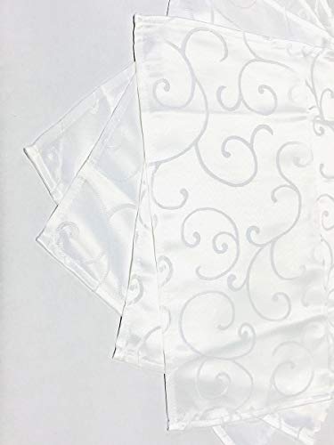 Napkins Jacquard White 4 Piece Set 18" x 18" - Royal Gift