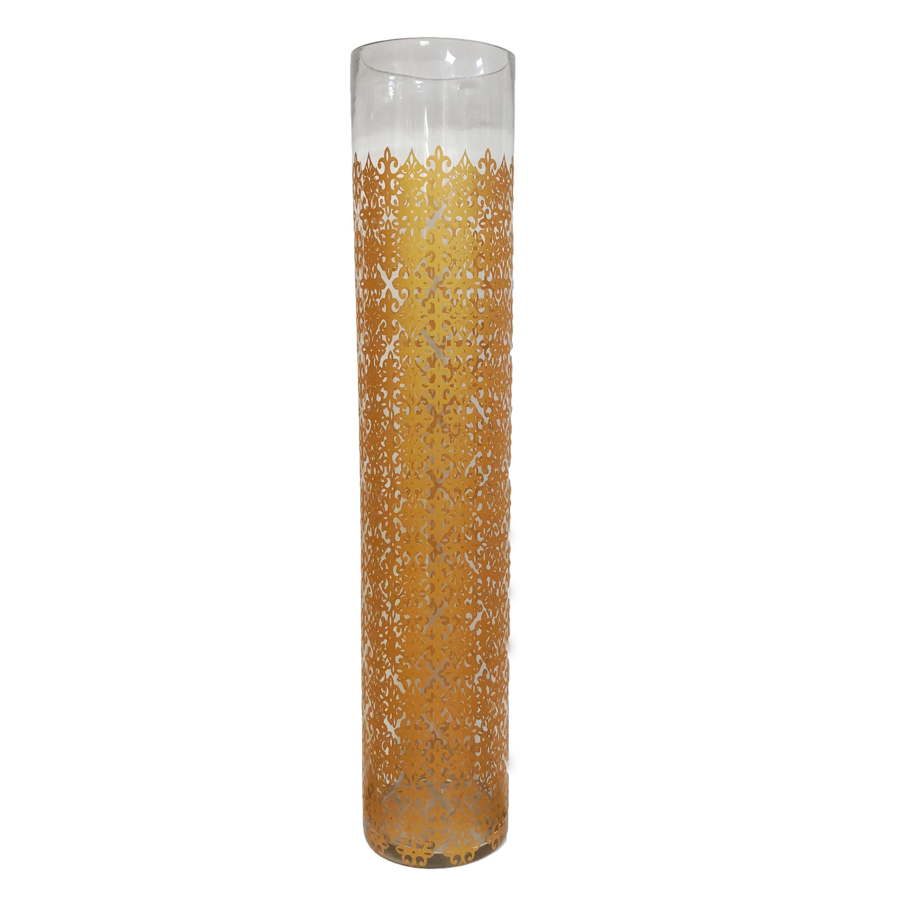 Clear Gold Pattern Vase 30" - Royal Gift