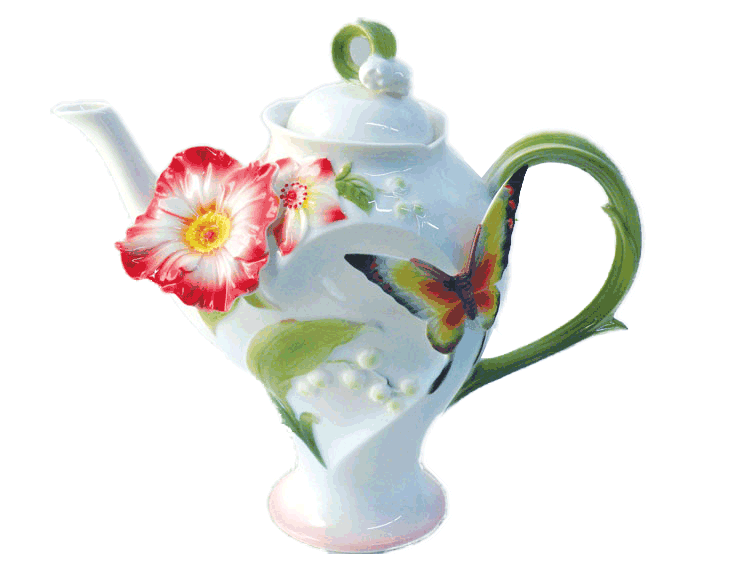Porcelain Butterly Teapot 10" - Royal Gift