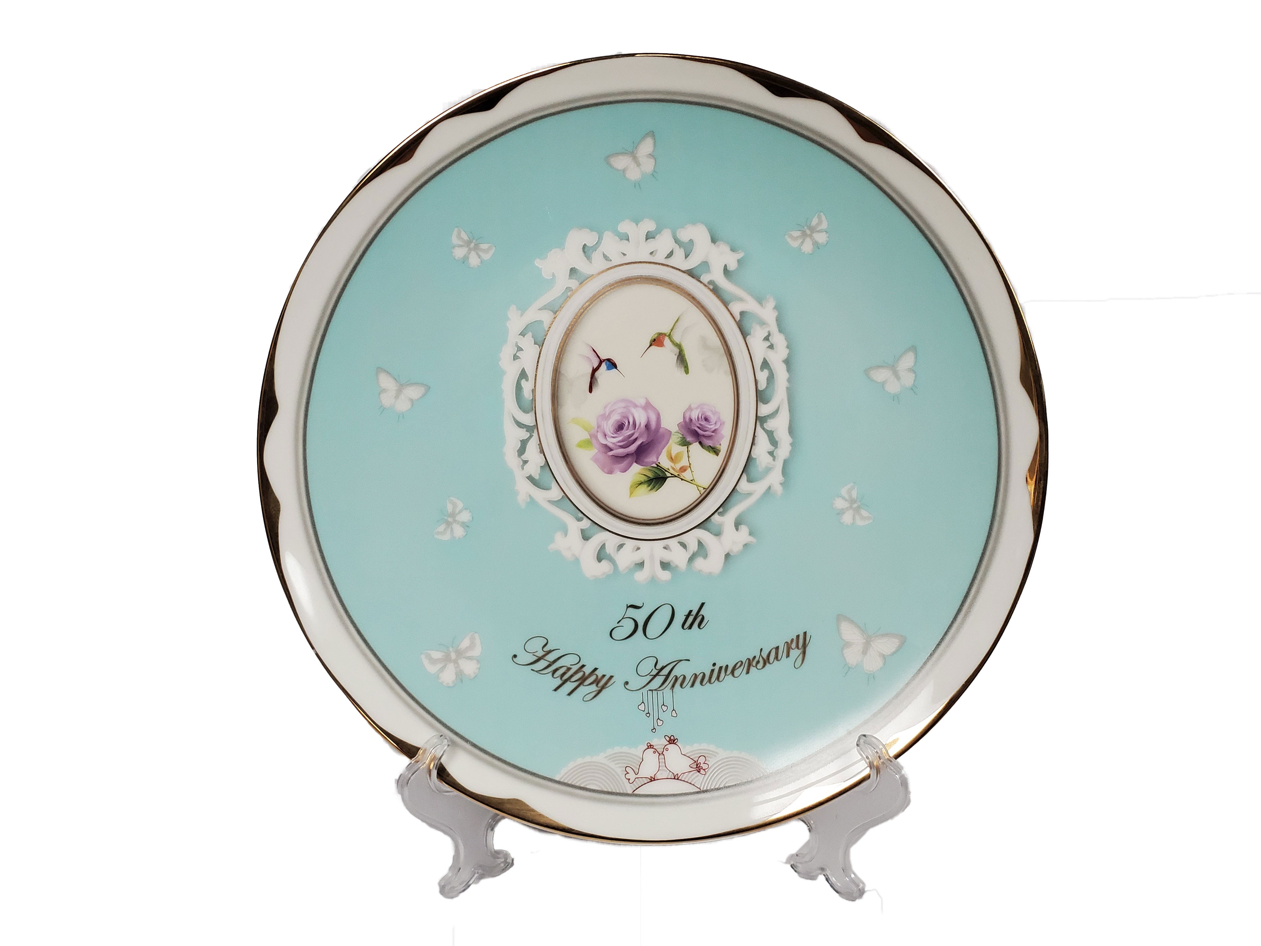 50th Anniversary Platter bone china 12"diameter - Royal Gift