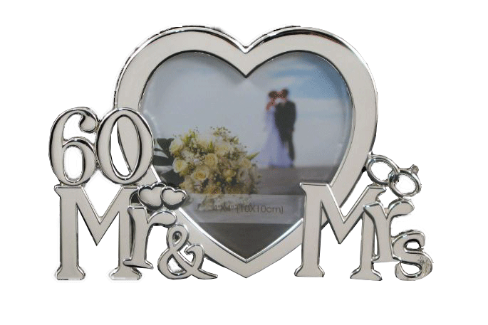 60th Anniversary Picture Frame 7"wide X 5"Tall - Royal Gift