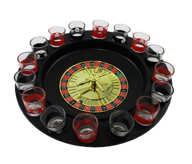 Casino-Style Spin & Shot Glass Roulette Complete Set Drinking Game - Royal Gift